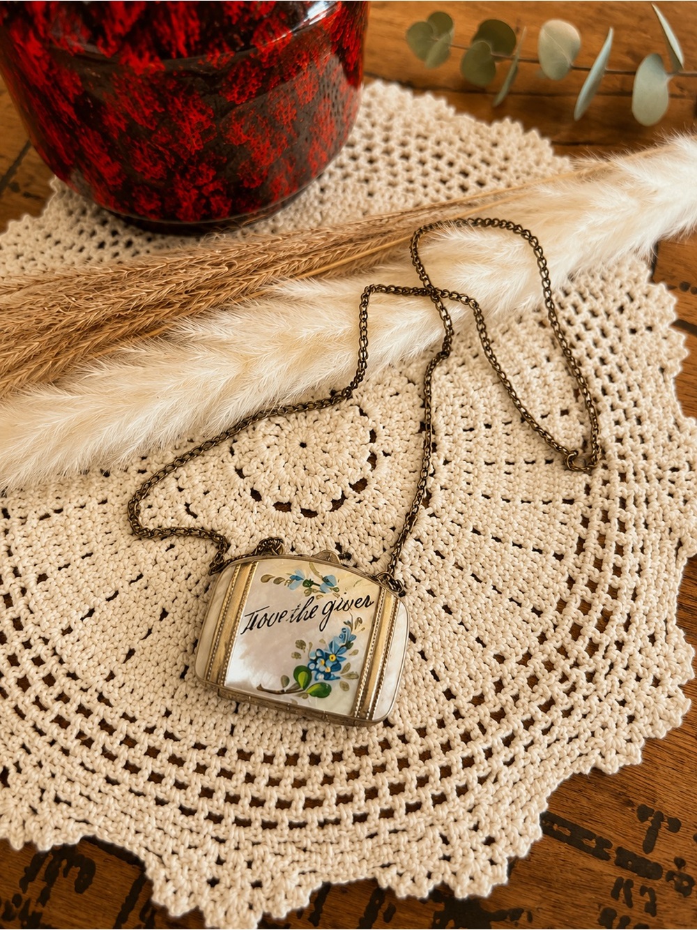 Antique Mother of Pearl Coin Purse | Victorian Edwardian Hand-Painted Floral Bag